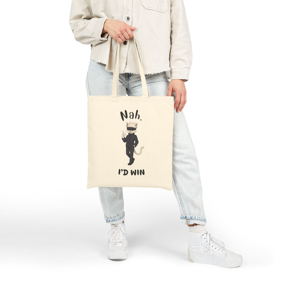 Fun Cat Quote Tote Bag, Canvas Shopping Bag, Cute Kitten Gift, Eco-Friendly Bag, Funny Pet Lover Gift