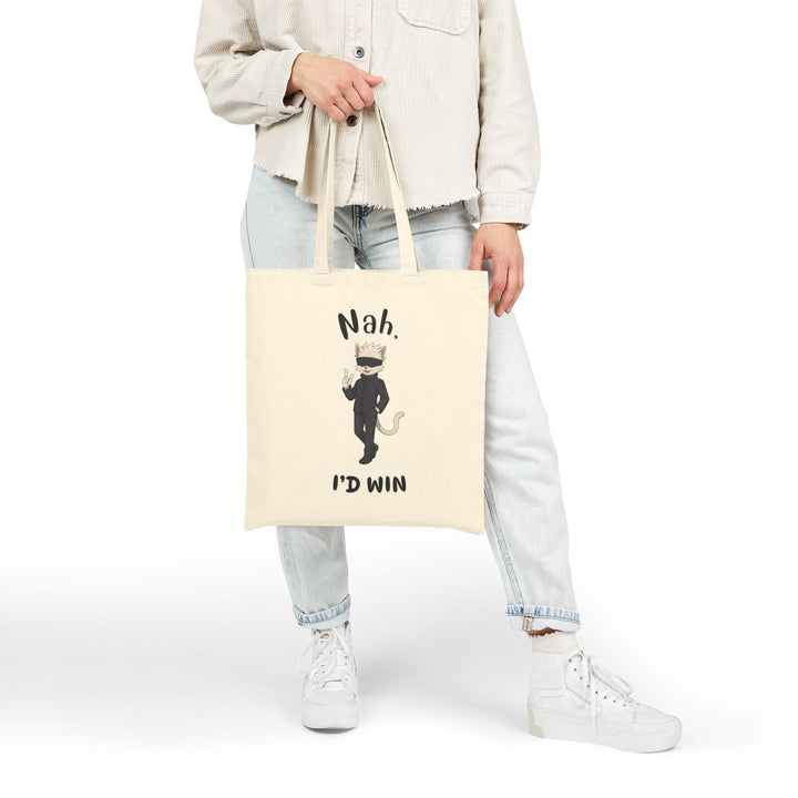 Fun Cat Quote Tote Bag, Canvas Shopping Bag, Cute Kitten Gift, Eco-Friendly Bag, Funny Pet Lover Gift