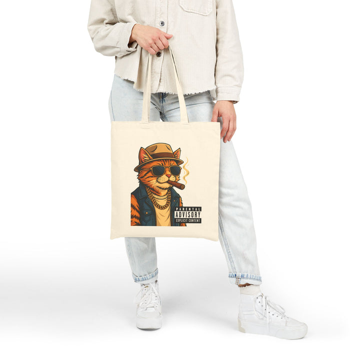 Cool Cat Tote Bag, Funky Canvas Tote, Cat Lover Gift, Eco-Friendly Shopper, Unique Animal Art Tote, Gift for Her