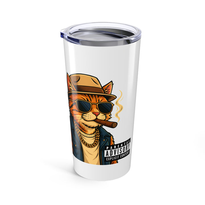 Cool Cat 20oz Tumbler - Fun Travel Mug, Gift for Cat Lovers, Cute Drinkware, Unique Holiday Present, Outdoor Adventure Cup