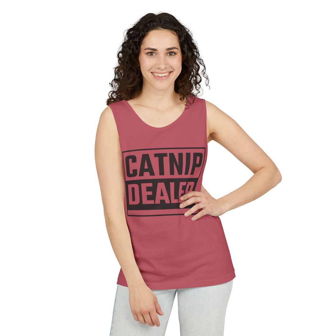 Catnip Dealer Tank Top, Funny Pet Lover Gift, Summer Sleepwear, Cat Mom Shirt, Unisex Casual Wear