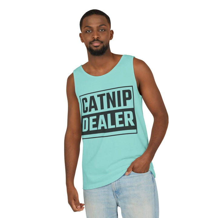 Catnip Dealer Tank Top, Funny Pet Lover Gift, Summer Sleepwear, Cat Mom Shirt, Unisex Casual Wear