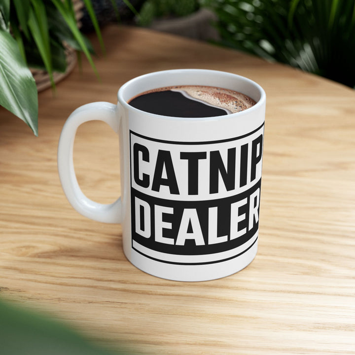 Catnip Dealer Ceramic Mug - Fun Gift for Cat Lovers, Perfect for Birthdays, Animal Enthusiasts, Home & Office Decor, Funny Coffee Cup