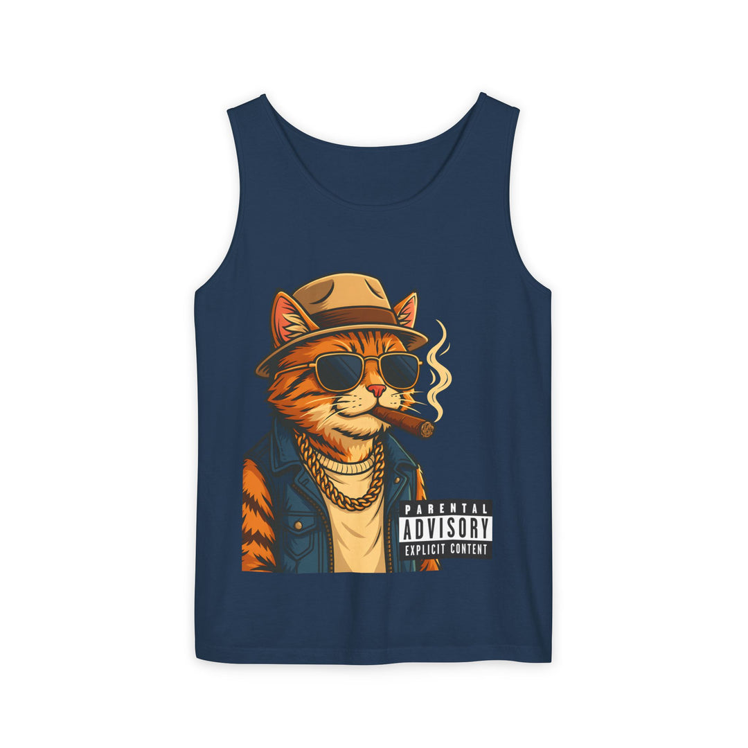 Cool Cat Unisex Tank Top - Funny Cat Graphic Tee, Summer Wear, Gift for Cat Lovers, Beach Party Essential, Casual Streetwear