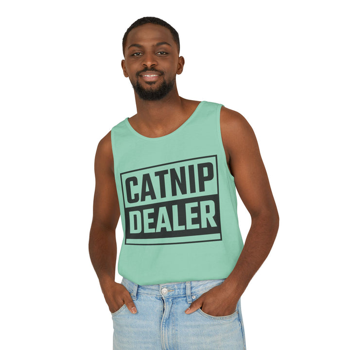 Catnip Dealer Tank Top, Funny Pet Lover Gift, Summer Sleepwear, Cat Mom Shirt, Unisex Casual Wear