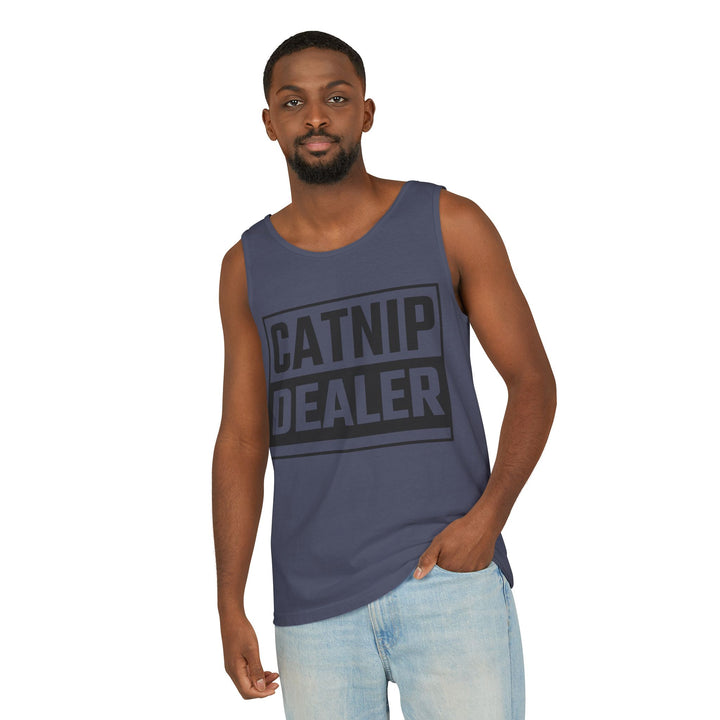 Catnip Dealer Tank Top, Funny Pet Lover Gift, Summer Sleepwear, Cat Mom Shirt, Unisex Casual Wear