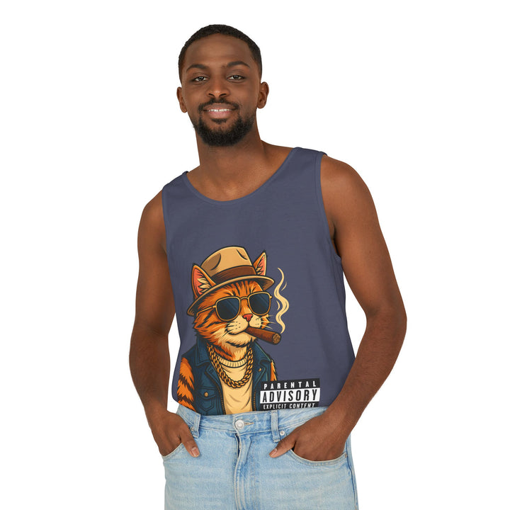 Cool Cat Unisex Tank Top - Funny Cat Graphic Tee, Summer Wear, Gift for Cat Lovers, Beach Party Essential, Casual Streetwear