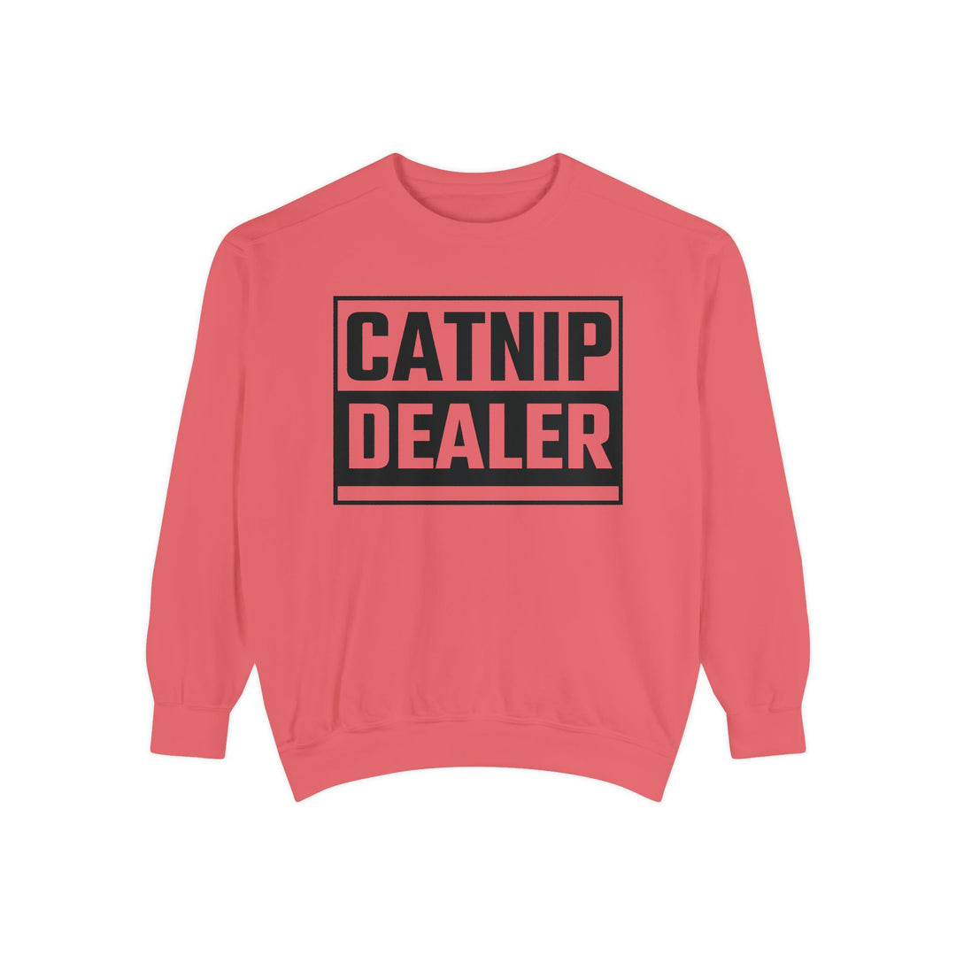 Catnip Dealer Sweatshirt Featuring a Bold and Humorous Black and White Typographic Design for Cat Lovers and Pet Owners Perfect Gift for Cat Parents Unisex Sweater for Every Season