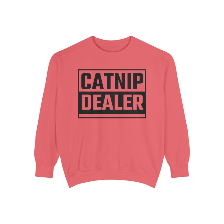 Catnip Dealer Sweatshirt Featuring a Bold and Humorous Black and White Typographic Design for Cat Lovers and Pet Owners Perfect Gift for Cat Parents Unisex Sweater for Every Season