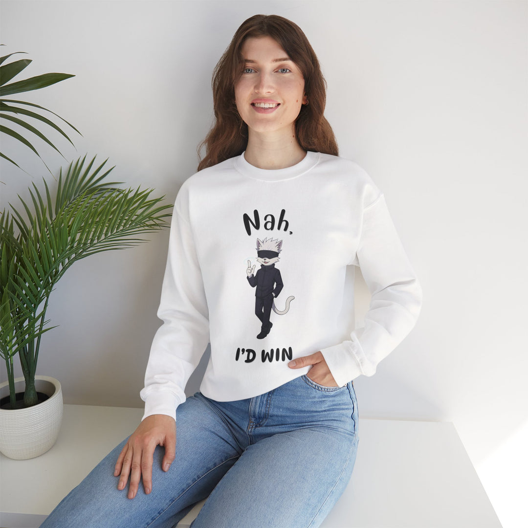 Cool Cat Sweatshirt, Funny Sweatshirt, Gift for Cat Lovers, Casual Outfit, Unisex Crewneck Sweatshirt, Unique Design