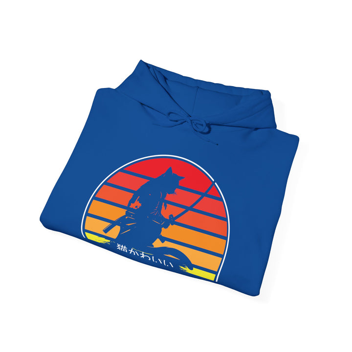 Samurai Cat Sunset Hoodie