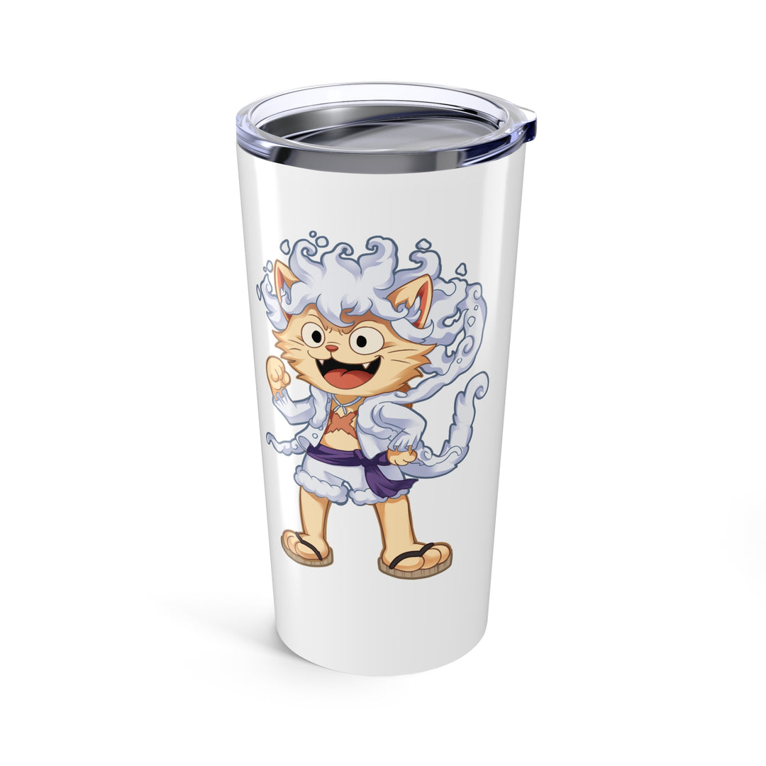Whimsical Cat Tumbler, 20oz Travel Mug, Fun Pet Lover Drinkware, Cute Gift for Cat Owners, Unique Birthday Present