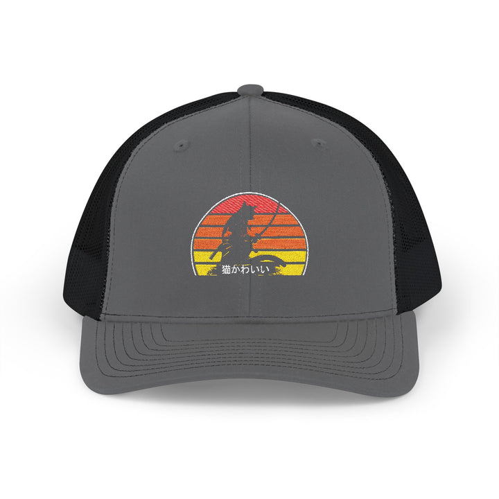 Retro Sunset Snapback Trucker Cap, Outdoor Cap, Summer Fashion Hat, Gift for Him & Her, Festival Accessory, Embroidered Cap