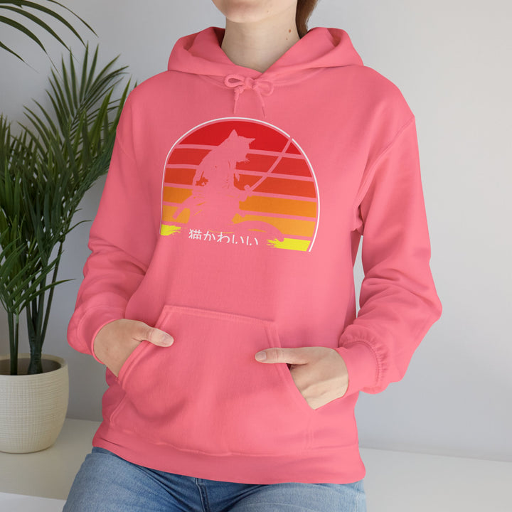 Samurai Cat Sunset Hoodie