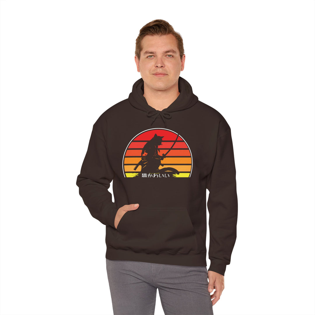 Samurai Cat Sunset Hoodie