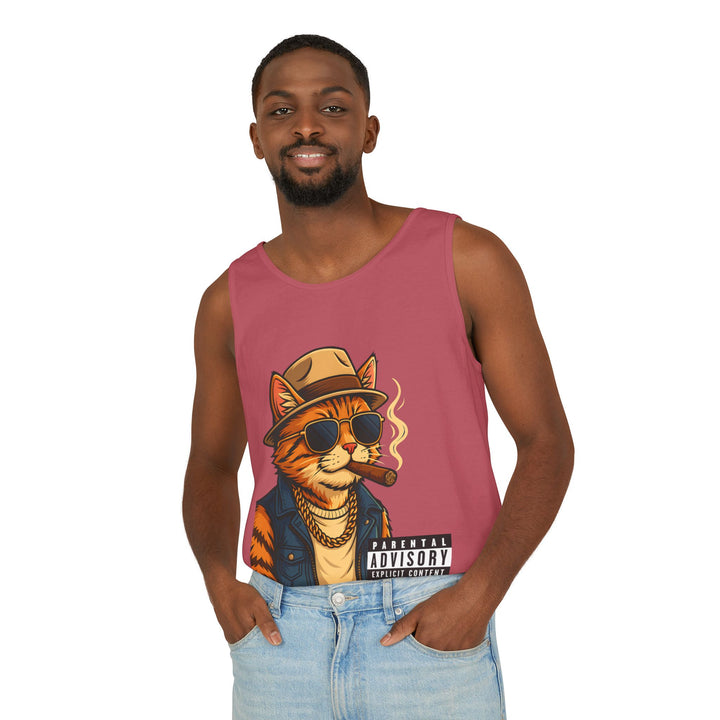 Cool Cat Unisex Tank Top - Funny Cat Graphic Tee, Summer Wear, Gift for Cat Lovers, Beach Party Essential, Casual Streetwear