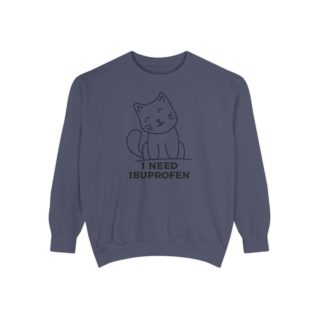 Cat-Themed Sweatshirt Featuring a Playful and Adorable Ghost Cat Holding a Candy Basket Cozy Gift for Cat Lovers Cute Animal Sweatshirt Funny Pet Apparel