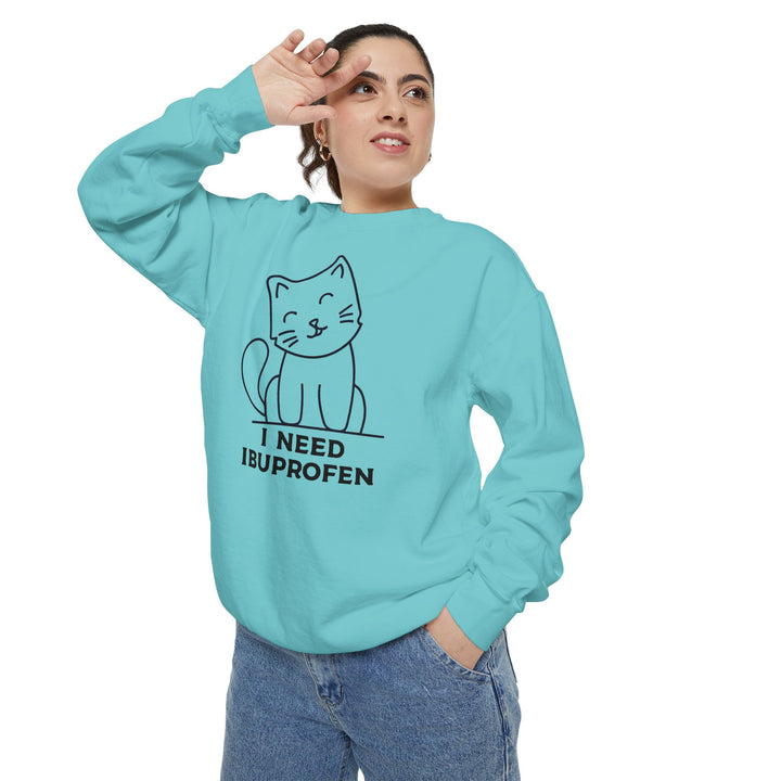 Cat-Themed Sweatshirt Featuring a Playful and Adorable Ghost Cat Holding a Candy Basket Cozy Gift for Cat Lovers Cute Animal Sweatshirt Funny Pet Apparel