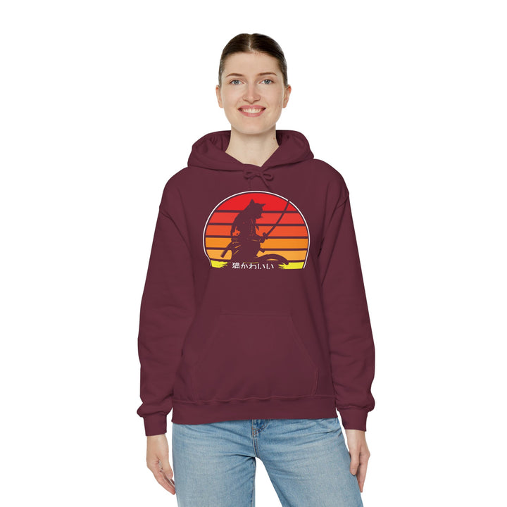 Samurai Cat Sunset Hoodie