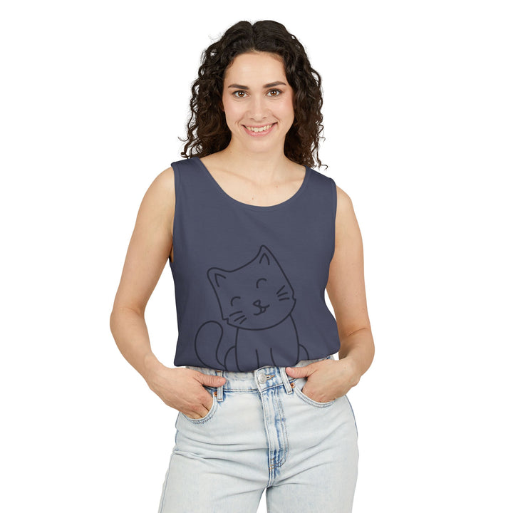 Funny Cat Tank Top, Summer Tee, Gifts for Cat Lovers, Cute Animal Apparel, Relaxing Casual Wear, Women's Funny Shirt