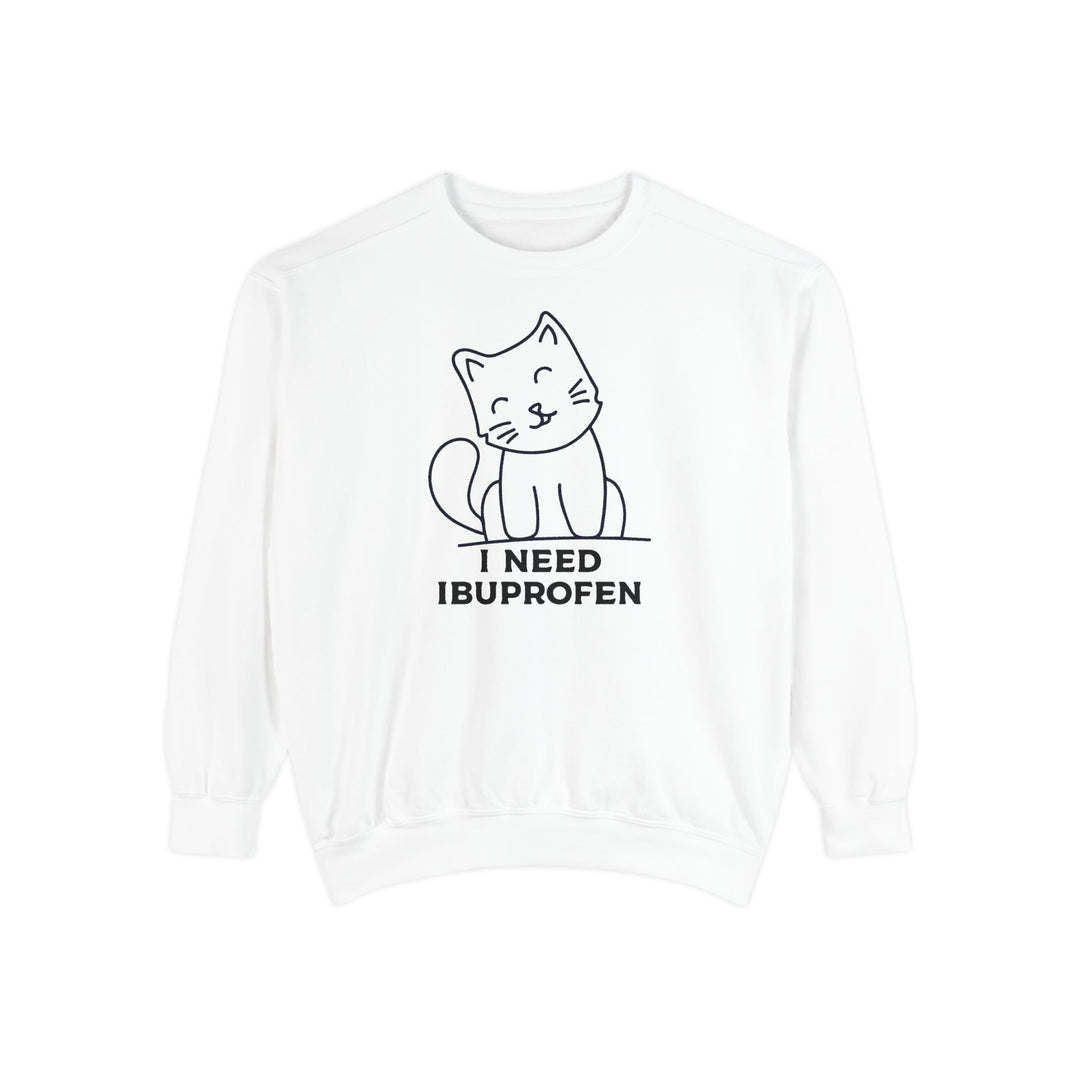 Cat-Themed Sweatshirt Featuring a Playful and Adorable Ghost Cat Holding a Candy Basket Cozy Gift for Cat Lovers Cute Animal Sweatshirt Funny Pet Apparel