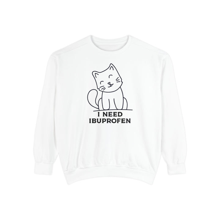 Cat-Themed Sweatshirt Featuring a Playful and Adorable Ghost Cat Holding a Candy Basket Cozy Gift for Cat Lovers Cute Animal Sweatshirt Funny Pet Apparel