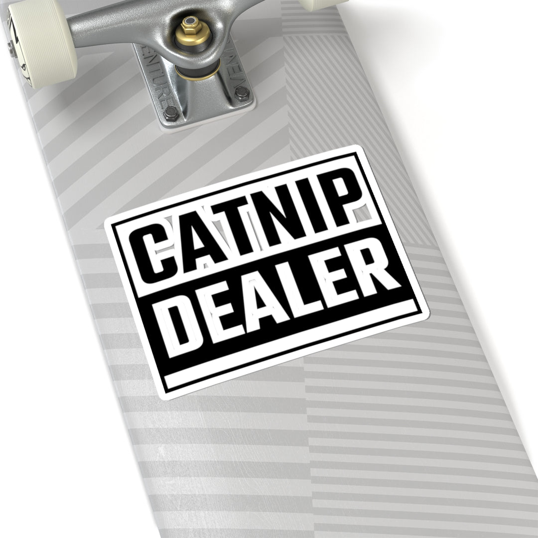 Catnip Dealer Kiss-Cut Stickers - Perfect for Cat Lovers, Laptop Decals, Pet Accents, Gifts for Cat Owners, and Humor Decor