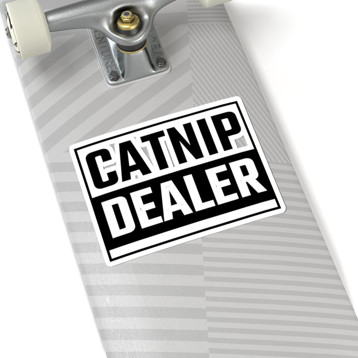 Catnip Dealer Kiss-Cut Stickers - Perfect for Cat Lovers, Laptop Decals, Pet Accents, Gifts for Cat Owners, and Humor Decor