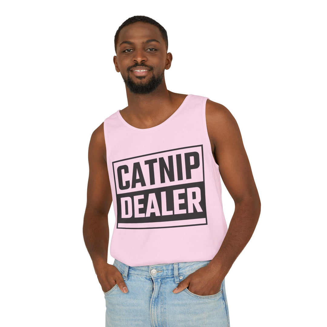 Catnip Dealer Tank Top, Funny Pet Lover Gift, Summer Sleepwear, Cat Mom Shirt, Unisex Casual Wear