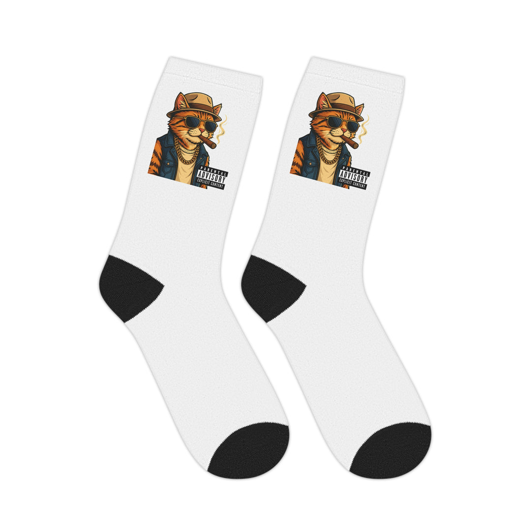Parental Advisory Cat Mid-Length Socks