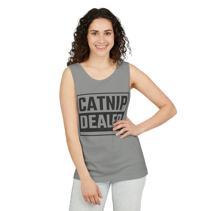 Catnip Dealer Tank Top, Funny Pet Lover Gift, Summer Sleepwear, Cat Mom Shirt, Unisex Casual Wear