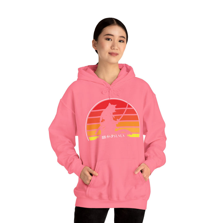 Samurai Cat Sunset Hoodie