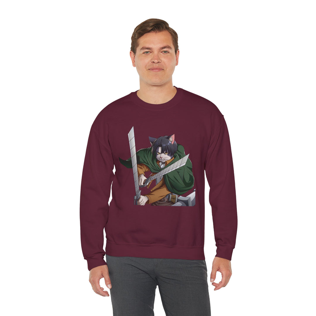 Anime-Inspired Cat Warrior Crewneck Sweatshirt, Cozy Unisex Sweatshirt, Gift for Anime Lovers, Perfect for Fall and Winter, Cute [...]