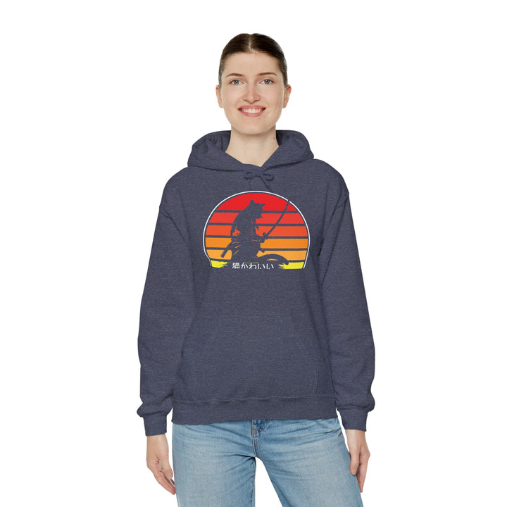 Samurai Cat Sunset Hoodie