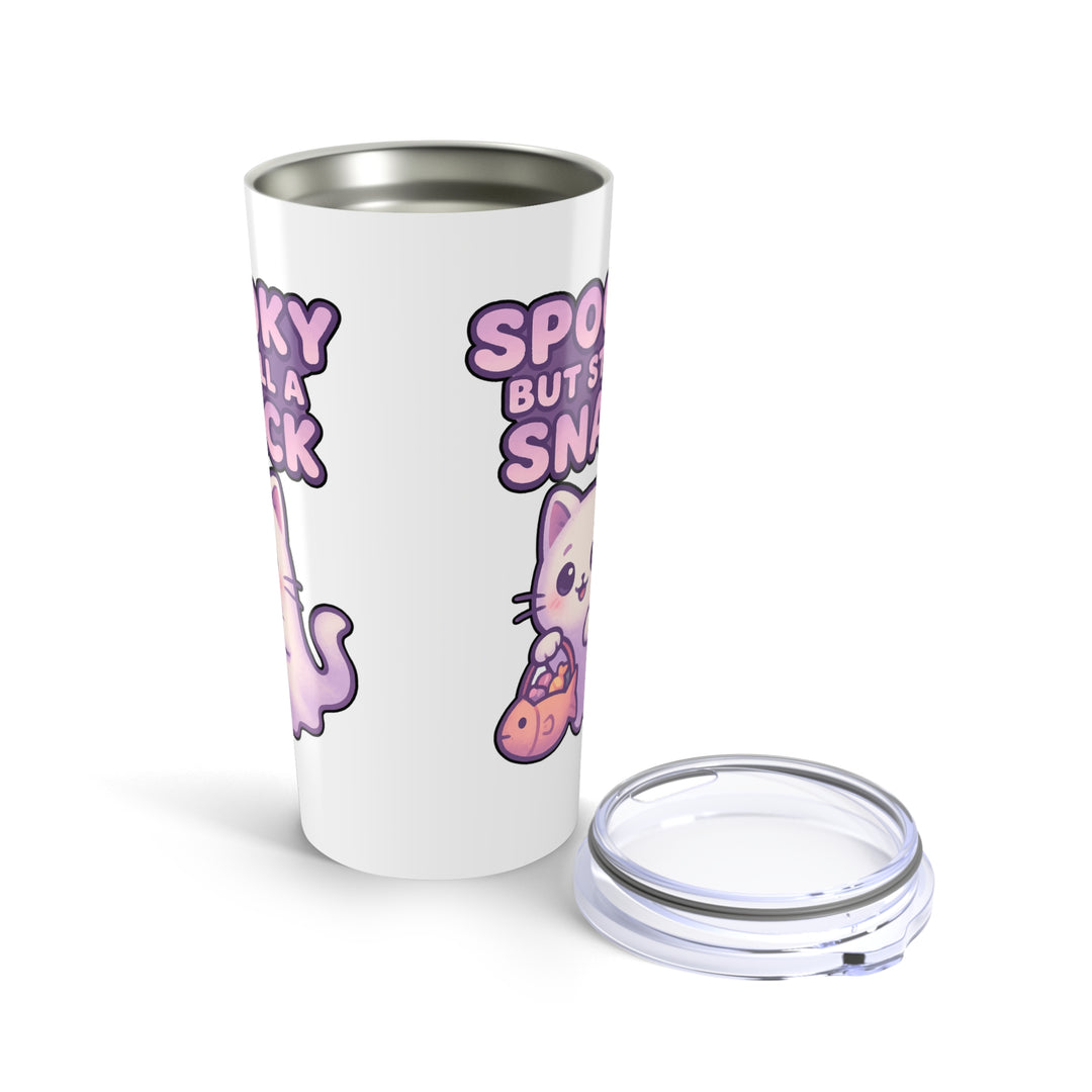 Spooky Snack Cat Tumbler, Fun Travel Mug, Halloween Party Gift, Cute Drinkware, Pet Lover Accessories