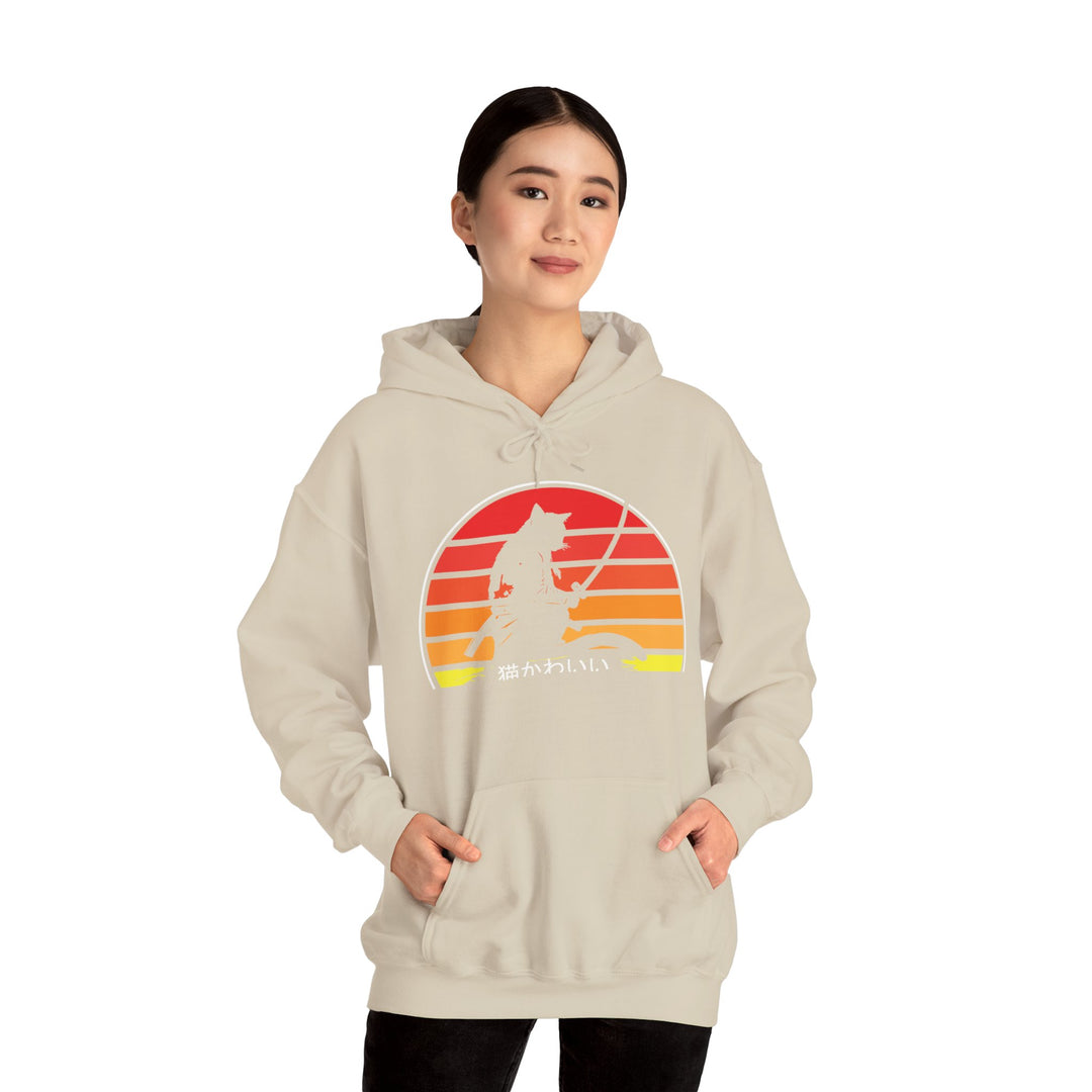 Samurai Cat Sunset Hoodie