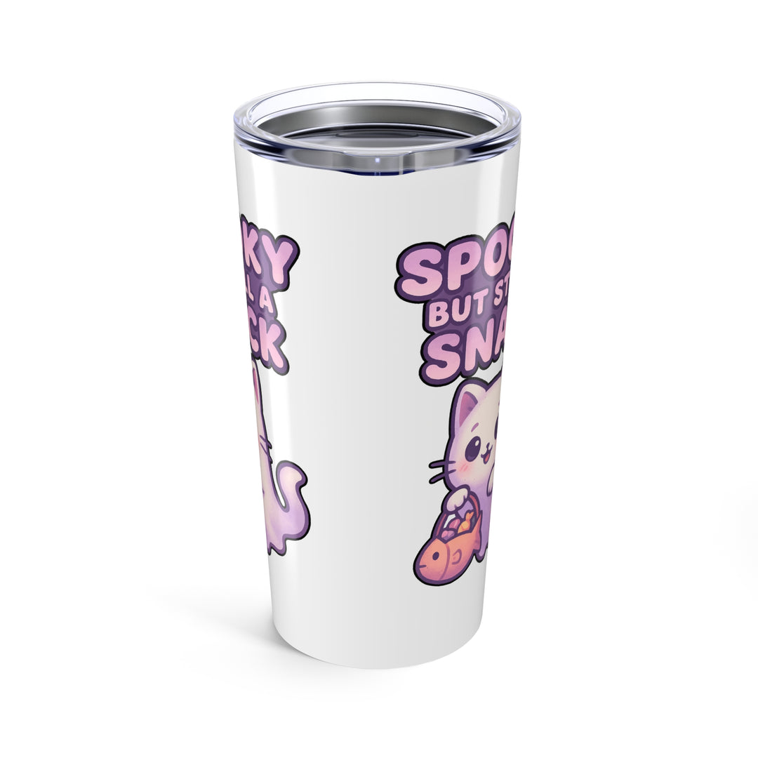 Spooky Snack Cat Tumbler, Fun Travel Mug, Halloween Party Gift, Cute Drinkware, Pet Lover Accessories