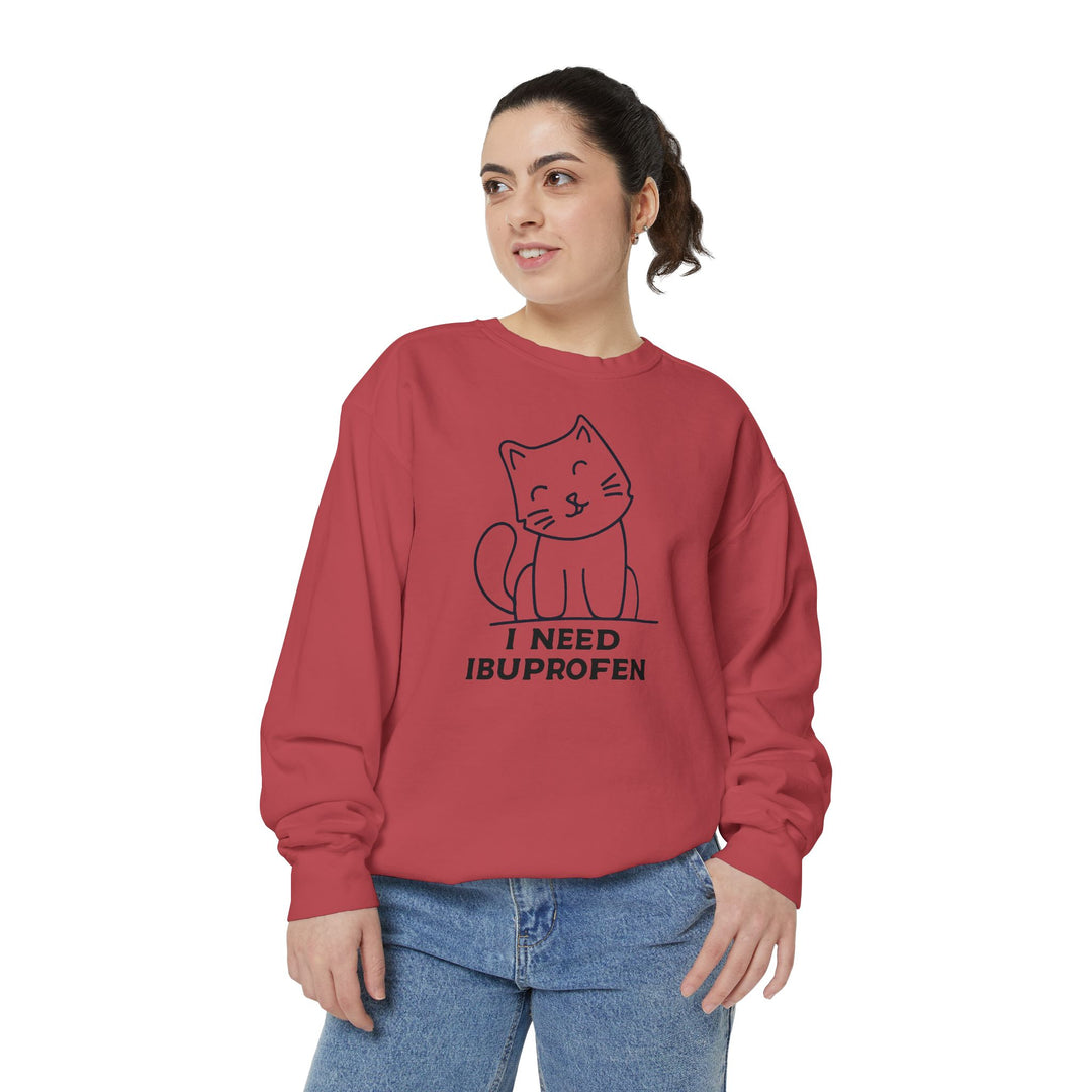Cat-Themed Sweatshirt Featuring a Playful and Adorable Ghost Cat Holding a Candy Basket Cozy Gift for Cat Lovers Cute Animal Sweatshirt Funny Pet Apparel