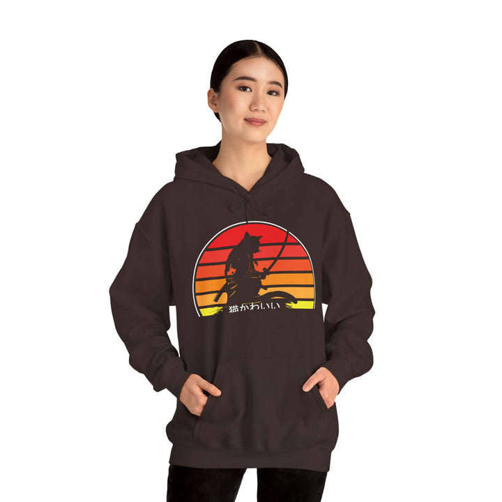 Samurai Cat Sunset Hoodie