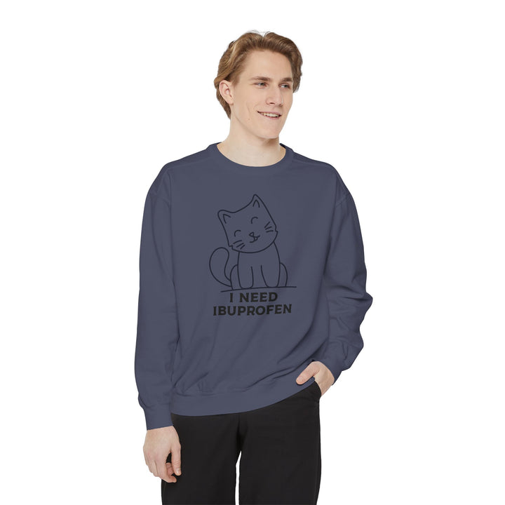Cat-Themed Sweatshirt Featuring a Playful and Adorable Ghost Cat Holding a Candy Basket Cozy Gift for Cat Lovers Cute Animal Sweatshirt Funny Pet Apparel