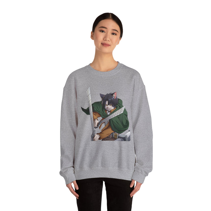 Anime-Inspired Cat Warrior Crewneck Sweatshirt, Cozy Unisex Sweatshirt, Gift for Anime Lovers, Perfect for Fall and Winter, Cute [...]