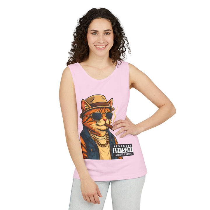 Cool Cat Unisex Tank Top - Funny Cat Graphic Tee, Summer Wear, Gift for Cat Lovers, Beach Party Essential, Casual Streetwear