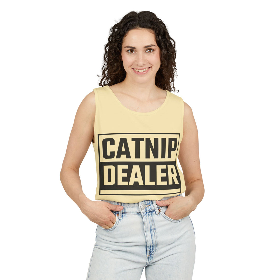 Catnip Dealer Tank Top, Funny Pet Lover Gift, Summer Sleepwear, Cat Mom Shirt, Unisex Casual Wear