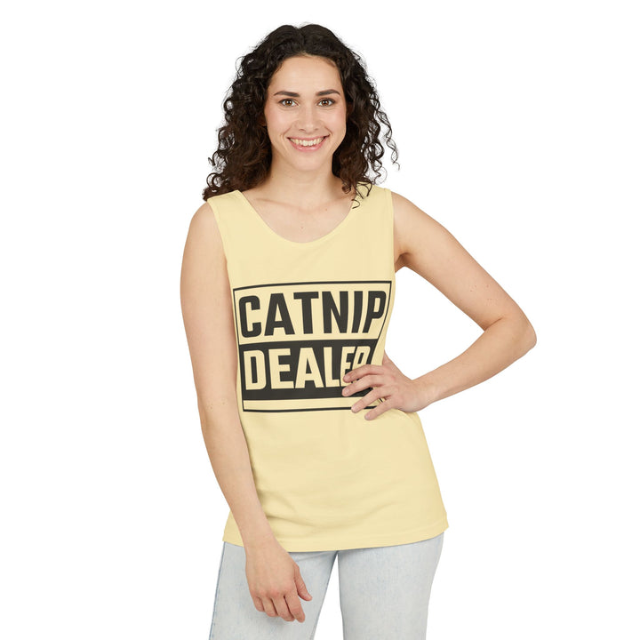 Catnip Dealer Tank Top, Funny Pet Lover Gift, Summer Sleepwear, Cat Mom Shirt, Unisex Casual Wear