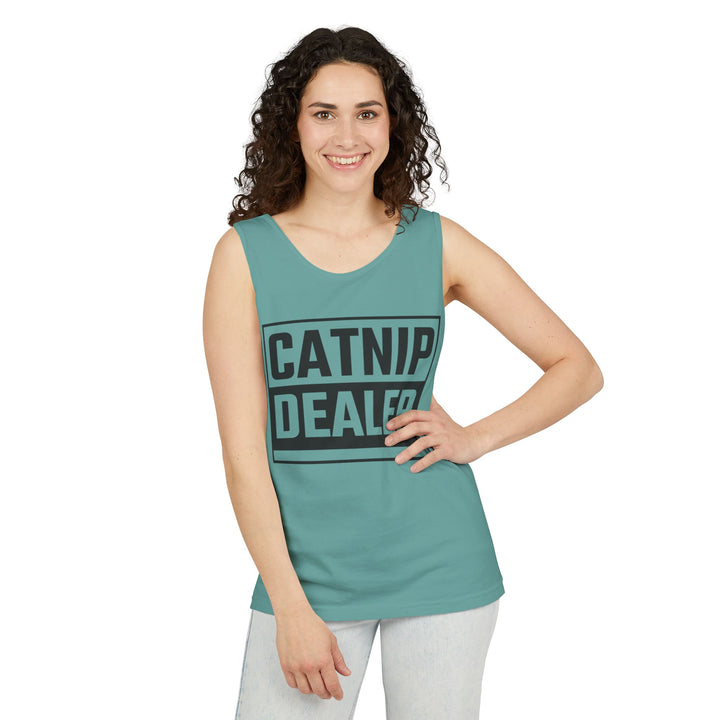 Catnip Dealer Tank Top, Funny Pet Lover Gift, Summer Sleepwear, Cat Mom Shirt, Unisex Casual Wear