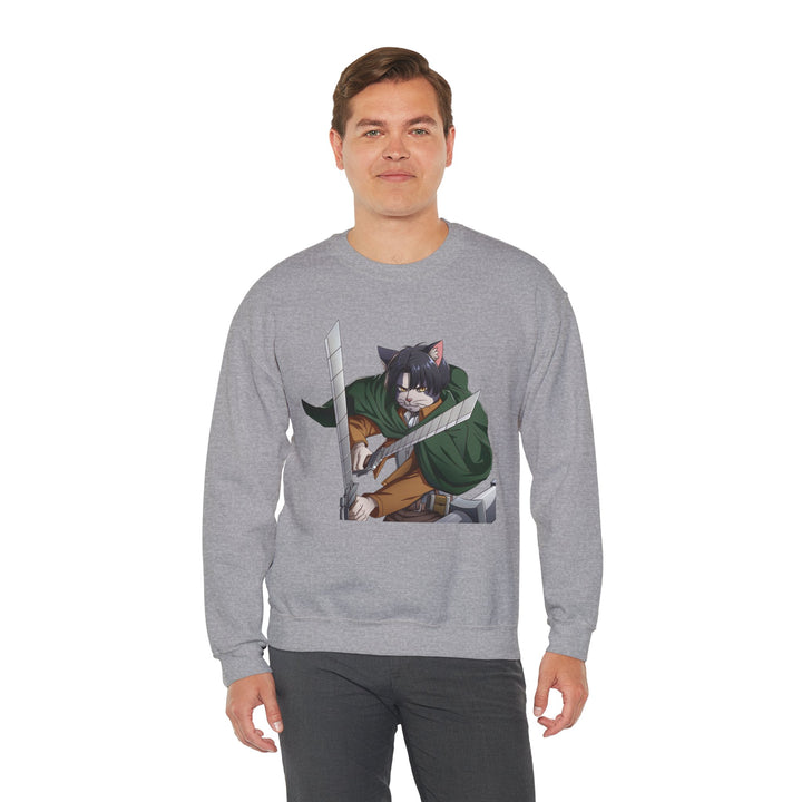 Anime-Inspired Cat Warrior Crewneck Sweatshirt, Cozy Unisex Sweatshirt, Gift for Anime Lovers, Perfect for Fall and Winter, Cute [...]