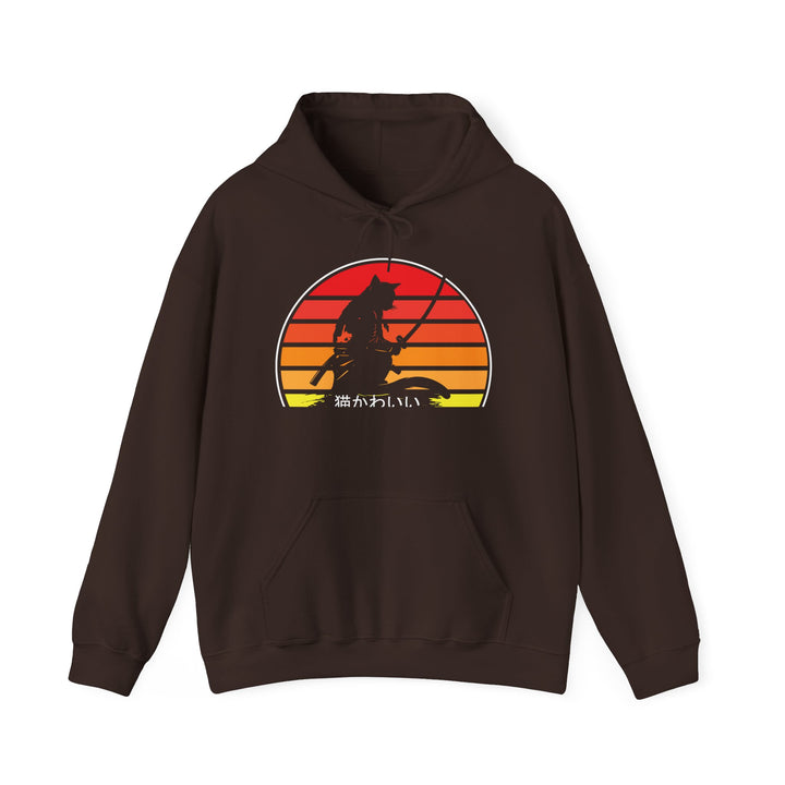Samurai Cat Sunset Hoodie