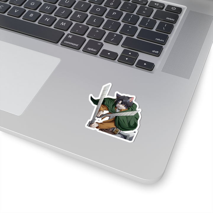 Anime-Inspired Cat Warrior Kiss-Cut Stickers, Decorative Vinyl Wall Stickers, Laptop Decals, Gifts for Otaku, Fun Party Favors