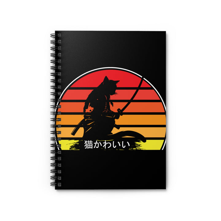 Cat Samurai Spiral Notebook - Creative Writing, Journaling, Gifts for Cat Lovers, School Supplies, Kawaii Stationery, Unique Art Notebook