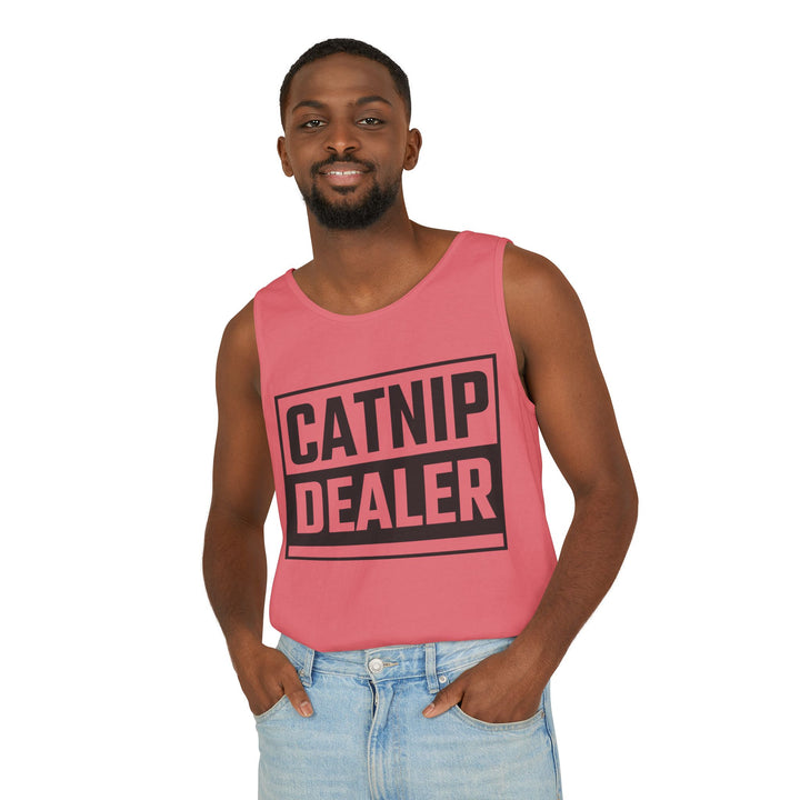 Catnip Dealer Tank Top, Funny Pet Lover Gift, Summer Sleepwear, Cat Mom Shirt, Unisex Casual Wear